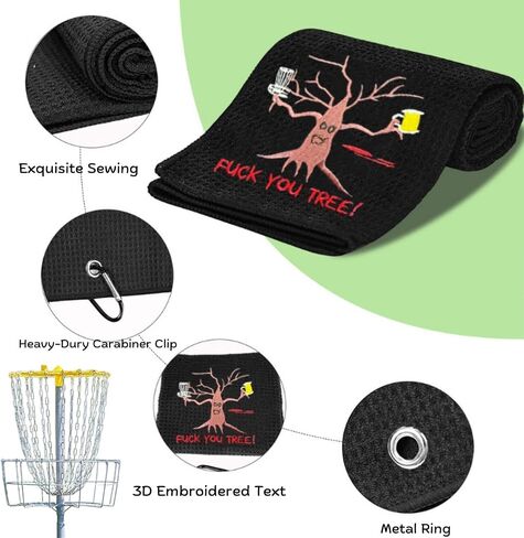 Golf Towels, Embroidered Funny Golf Towel - Golf Gifts for Men or Women, Golf Accessories for Men or Women, That's What I Do I Play Golf and I Know Things, Black in Saudi Arabia