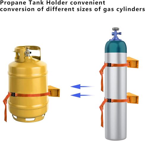 4PCS Propane Tank Holder, Gas Cylinder Holder, Propane Tank Mount， ABS Gas Cylinder holder with Screws and Safety Chain Supported 4"-12" , for mounting Various Gas cylinders 4(Black) in Saudi Arabia