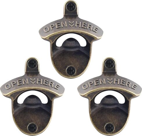 Black Wall Mounted Bottle Opener Stainless, Metal Screw on Beer Bottle Cap Opener OPEN HERE for Bar KTV Hotel in Saudi Arabia