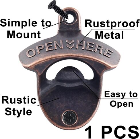 Black Wall Mounted Bottle Opener Stainless, Metal Screw on Beer Bottle Cap Opener OPEN HERE for Bar KTV Hotel in Saudi Arabia