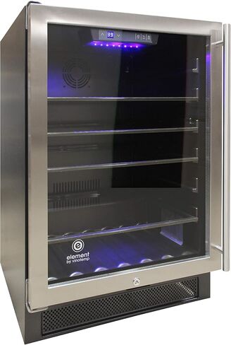 ثلاجة ومبرد Vinotemp VT-BC34 TS بسعة 19 بوصة. ثلاجة مشروبات صغيرة مع تحكم في درجة الحرارة قابل للتعديل وباب زجاجي، علبة، أسود، 80 مشروبًا in Saudi Arabia