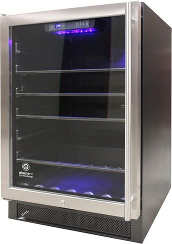 ثلاجة ومبرد Vinotemp VT-BC34 TS بسعة 19 بوصة. ثلاجة مشروبات صغيرة مع تحكم في درجة الحرارة قابل للتعديل وباب زجاجي، علبة، أسود، 80 مشروبًا in Saudi Arabia