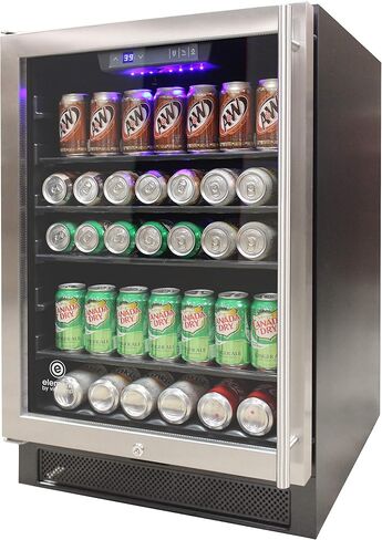 ثلاجة ومبرد Vinotemp VT-BC34 TS بسعة 19 بوصة. ثلاجة مشروبات صغيرة مع تحكم في درجة الحرارة قابل للتعديل وباب زجاجي، علبة، أسود، 80 مشروبًا in Saudi Arabia