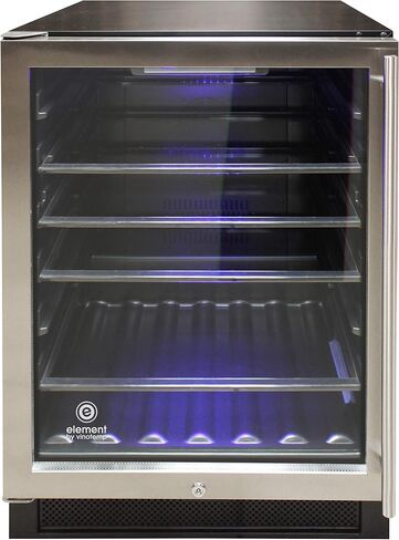 ثلاجة ومبرد Vinotemp VT-BC34 TS بسعة 19 بوصة. ثلاجة مشروبات صغيرة مع تحكم في درجة الحرارة قابل للتعديل وباب زجاجي، علبة، أسود، 80 مشروبًا in Saudi Arabia