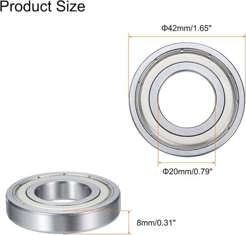 uxcell 4 Pcs 16005-2Z Deep Groove Ball Bearing, 25mm x 47mm x 8mm High Carbon Chrome Steel Z3 Double Rubber Sealed Bearing (ABEC3) in Saudi Arabia