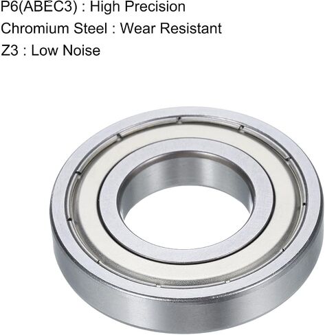uxcell 4 Pcs 16005-2Z Deep Groove Ball Bearing, 25mm x 47mm x 8mm High Carbon Chrome Steel Z3 Double Rubber Sealed Bearing (ABEC3) in Saudi Arabia