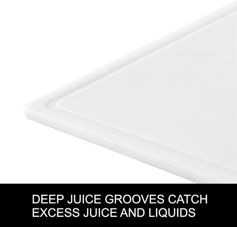 Farberware Large Cutting Board, Dishwasher- Safe Plastic Chopping Board for Kitchen with Easy Grip Handle, 11-inch by 14-inch, White in Saudi Arabia