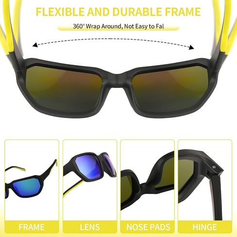 Polarized Wrap Around Sport Sunglasses for Men Women UV400 Baseball Softball Glasses in Saudi Arabia