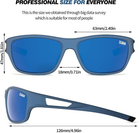 Sports Polarized Sunglasses for Men Women Fishing Running Cycling Golf Unbreakable TR90 Frame UV400 Protection in Saudi Arabia