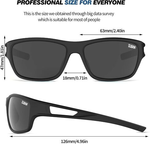 Sports Polarized Sunglasses for Men Women Fishing Running Cycling Golf Unbreakable TR90 Frame UV400 Protection in Saudi Arabia