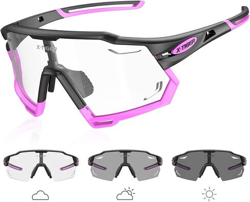 X-TIGER Photochromic Cycling Glasses for Men Women,Clear Sports Sunglasses UV Protection for Mountain Bike Baseball Running in Saudi Arabia