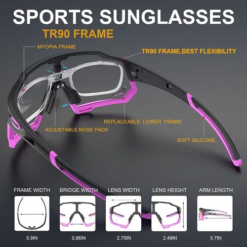 X-TIGER Photochromic Cycling Glasses for Men Women,Clear Sports Sunglasses UV Protection for Mountain Bike Baseball Running in Saudi Arabia