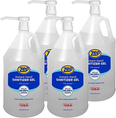 Zep Instant Hand Sanitizer Gel 70% Alcohol (1 gallon Case of 4) - Made in the USA (355824) in Saudi Arabia
