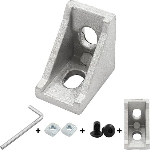 10pcs 2020 Series Aluminum Profile Connector, with 20pcs M5 T Nuts, 20pcs M5 Screws, and 1pcs Wrench, for 2020 Series Aluminum Extrusion Profile, Black, 17 x 20 x 20mm in Saudi Arabia