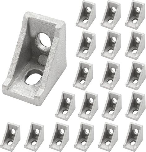 10pcs 2020 Series Aluminum Profile Connector, with 20pcs M5 T Nuts, 20pcs M5 Screws, and 1pcs Wrench, for 2020 Series Aluminum Extrusion Profile, Black, 17 x 20 x 20mm in Saudi Arabia