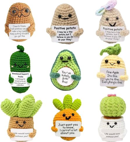 Positive Potato Bulk Emotional Support Pickle Nuggets Mini Funny Positive Potato Set Positive Crochet Animals Bulk Funny Stuff for Friends (D-potato with butt) in Saudi Arabia