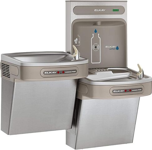 محطة تعبئة الزجاجات Elkay EZH2O ومبرد ADA ثنائي المستوى متعدد الاستخدامات، مصفى 8 GPH من الفولاذ المقاوم للصدأ in Kuwait