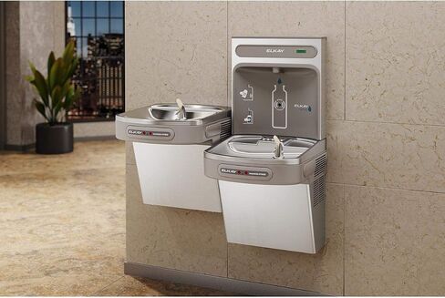 محطة تعبئة الزجاجات Elkay EZH2O ومبرد ADA ثنائي المستوى متعدد الاستخدامات، مصفى 8 GPH من الفولاذ المقاوم للصدأ in Kuwait