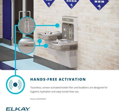محطة تعبئة الزجاجات Elkay EZH2O ومبرد ADA ثنائي المستوى متعدد الاستخدامات، مصفى 8 GPH من الفولاذ المقاوم للصدأ in Kuwait