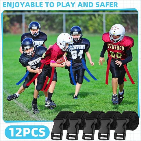 12 Pcs Kids Web Football Belts Canvas Belt Long Web Belt Flag Football Belt with Metal for Men Women Kid 1 Inch Wide in Saudi Arabia