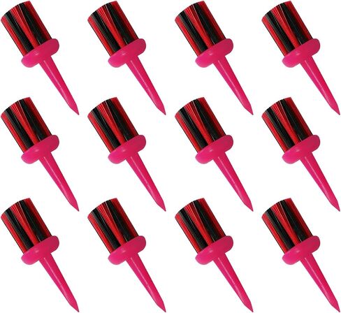 FINGER TEN Brush Golf Tees Type Plastic Unbreakable 6 12 Pack, Low Resistance More Distance Consistent Height Driver Training Tee Pink for Men Women in Saudi Arabia