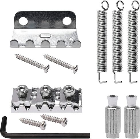 Bridge Locking Nut 6 Strings Electric Guitar Tremolo Bridge Parts Set for Floyd Rose Type, Black in Saudi Arabia
