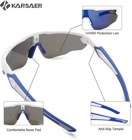 نظارات شمسية مستقطبة لركوب الدراجات الرياضية TR90 من Karsaer للرجال والنساء، وركوب الدراجات الجبلية، وBMX، وجولف البيسبول in Kuwait