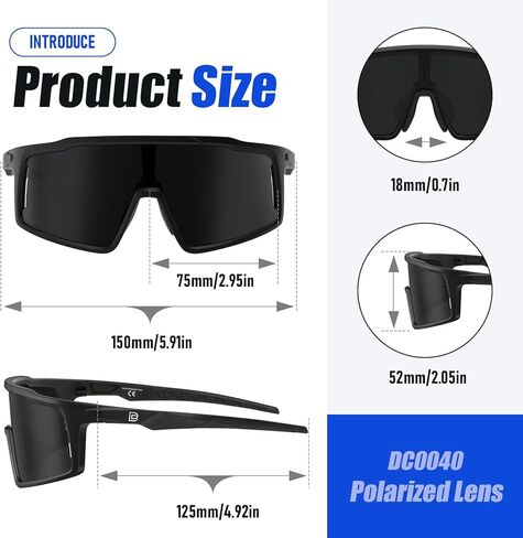 DUCO Cycling Sunglasses for Men Women Polarized Sports Sunglasses UV400 Baseball Sun glasses Anti Scratch Goggles DC0040 in Kuwait