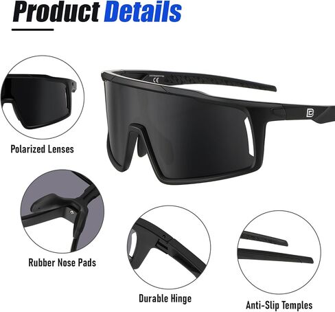 DUCO Cycling Sunglasses for Men Women Polarized Sports Sunglasses UV400 Baseball Sun glasses Anti Scratch Goggles DC0040 in Kuwait