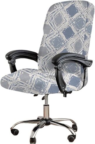 HAOYONG Office Chair Covers Stretch Computer Chair Slipcovers Soft Desk Chair Cover Printed Boss Chair Covers Universal Rotating Chair Cover Removable Washable Seat Covers for Office Chairs - Large in Saudi Arabia