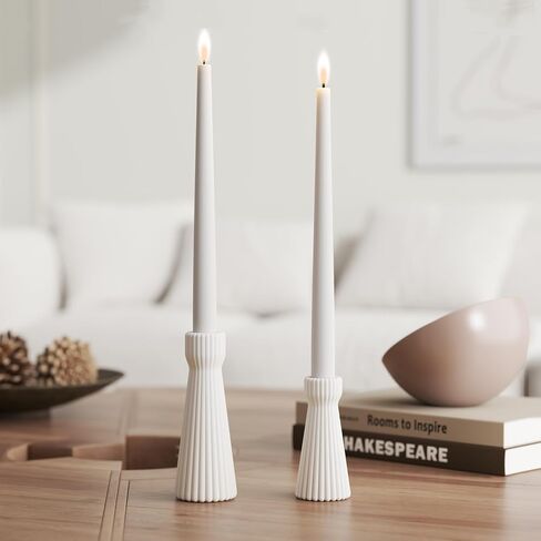 Taper Candle Holders for Candlesticks Ceramic Candle Stick Candle Holder- Set of 2 Decorative Candle Stand for Wedding Decor,Dinner Party and Table Centerpieces,Housewarming Gift Black in Saudi Arabia