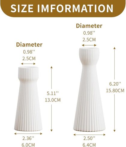 Taper Candle Holders for Candlesticks Ceramic Candle Stick Candle Holder- Set of 2 Decorative Candle Stand for Wedding Decor,Dinner Party and Table Centerpieces,Housewarming Gift Black in Saudi Arabia