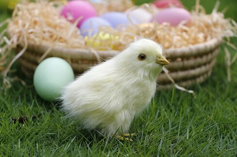 2pcs Realistic Little Chirping Baby Chicks Toys Plush Chicken Easter Decorations,Easter Gifts,Easter Photo Props (CK-Flying+Upright) in Saudi Arabia
