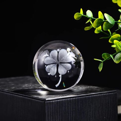 Glowing Crystal Ball 3D Inner Carved Small Crystal Ball Light with Wood Base, Decorative Creative Gift Luminous Crystal Ball for Christmas Classmates and Kids Girls' Birthday (Cat) in Saudi Arabia