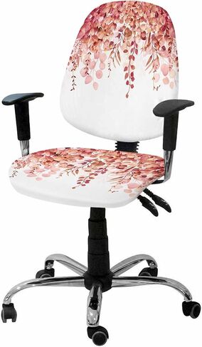 Eucalyptus Sage Green, 2 Pieces Computer Office Chair Covers Set, Stretchable Desk Rotating Chair Seat Cushion Slipcover Back Covers, Decorative Protectors Cover Vintage Spring Summer Plant Leaves in Saudi Arabia
