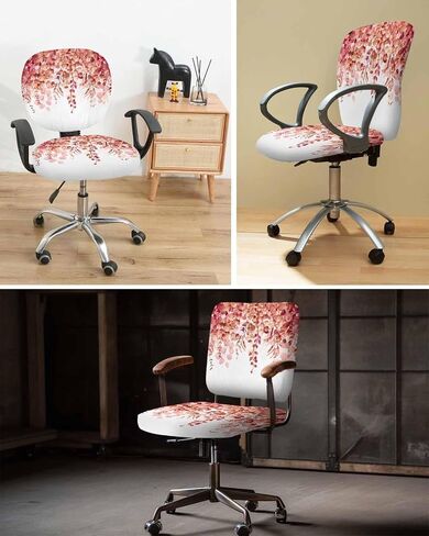 Eucalyptus Sage Green, 2 Pieces Computer Office Chair Covers Set, Stretchable Desk Rotating Chair Seat Cushion Slipcover Back Covers, Decorative Protectors Cover Vintage Spring Summer Plant Leaves in Saudi Arabia