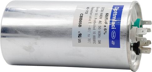 Dual Run Start Capacitor 25+5μF 25/5MFD 370V or 440V CBB65 AC Motor Run Round Capacitor for Unit Fan Motor Start or Heat Pump or Condenser Straight Cool (25+5μF) in Saudi Arabia