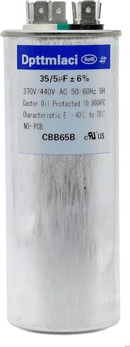 Dual Run Start Capacitor 25+5μF 25/5MFD 370V or 440V CBB65 AC Motor Run Round Capacitor for Unit Fan Motor Start or Heat Pump or Condenser Straight Cool (25+5μF) in Saudi Arabia