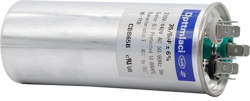 Dual Run Start Capacitor 25+5μF 25/5MFD 370V or 440V CBB65 AC Motor Run Round Capacitor for Unit Fan Motor Start or Heat Pump or Condenser Straight Cool (25+5μF) in Saudi Arabia