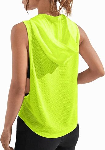 Verdusa Women's Letter Print Sleeveless Actvicewear Hoodie Workout Tank Tops in Saudi Arabia