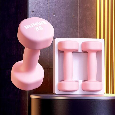 RUNWE Dumbbells Set of 2 - Cast Iron Dumbbell Pairs Options for 1 3 5 7 OR 10 LB Each, Hand Weights Sets Exercise & Fitness Dumbbell Free Weights for Child, Women, Men (Sold in One Pair Not All Sets) in Saudi Arabia