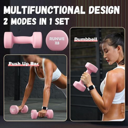 RUNWE Dumbbells Set of 2 - Cast Iron Dumbbell Pairs Options for 1 3 5 7 OR 10 LB Each, Hand Weights Sets Exercise & Fitness Dumbbell Free Weights for Child, Women, Men (Sold in One Pair Not All Sets) in Saudi Arabia