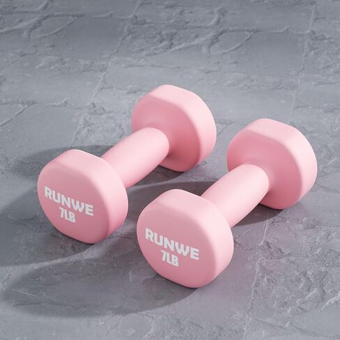 RUNWE Dumbbells Set of 2 - Cast Iron Dumbbell Pairs Options for 1 3 5 7 OR 10 LB Each, Hand Weights Sets Exercise & Fitness Dumbbell Free Weights for Child, Women, Men (Sold in One Pair Not All Sets) in Saudi Arabia