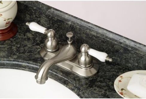 Kingston Brass KB601PL Restoration 4-Inch Centerset Lavatory Faucet with Porcelain Lever Handle, Polished Chrome in Saudi Arabia