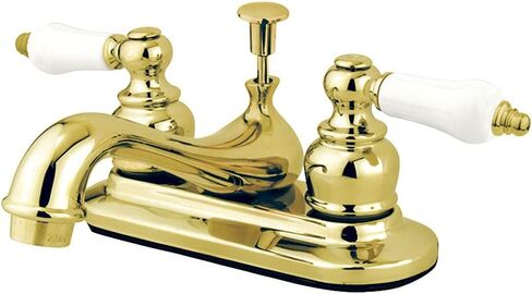 Kingston Brass KB601PL Restoration 4-Inch Centerset Lavatory Faucet with Porcelain Lever Handle, Polished Chrome in Saudi Arabia