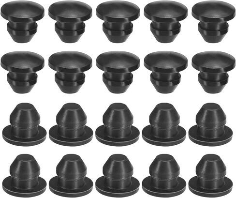 سدادات ثقب دائرية من السيليكون من باتيكل 22 مم/0.87 بوصة، 12 قطعة غطاء رأس واقي لقفل مقابس ثقب الأثاث، أسود in Kuwait