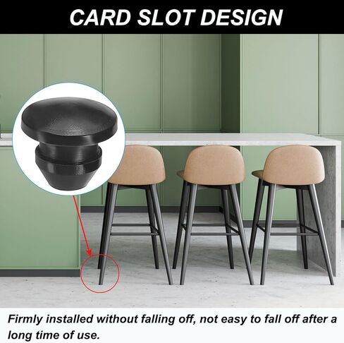 سدادات ثقب دائرية من السيليكون من باتيكل 22 مم/0.87 بوصة، 12 قطعة غطاء رأس واقي لقفل مقابس ثقب الأثاث، أسود in Kuwait