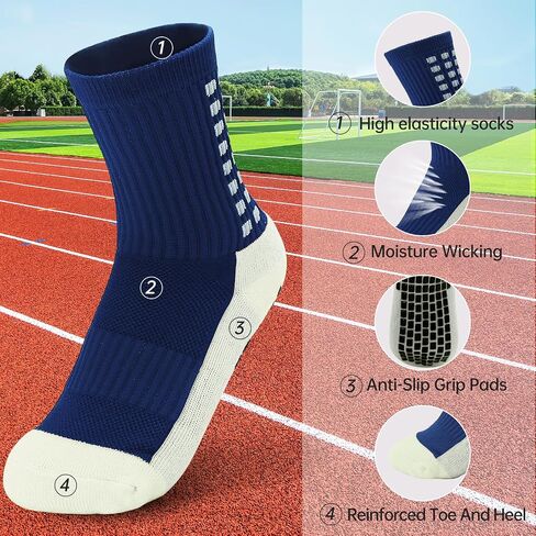 Yufree Youth Grip Soccer Socks - Boys and Girls Athletic Sport Socks for Baseball Football Basketball Hockey Rugby 4 Pcs in Saudi Arabia