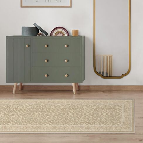 RUGGABLE Celestine Washable Rug - Vintage Area Rug for Living Room, Bedroom, Kitchen & Dorm Room - Pet & Child Friendly - Stain & Water Resistant - Soft & Durable, Coral 3'x5' (Standard Pad) in Saudi Arabia