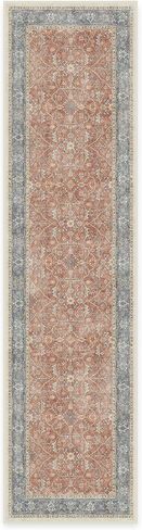 RUGGABLE Celestine Washable Rug - Vintage Area Rug for Living Room, Bedroom, Kitchen & Dorm Room - Pet & Child Friendly - Stain & Water Resistant - Soft & Durable, Coral 3'x5' (Standard Pad) in Saudi Arabia
